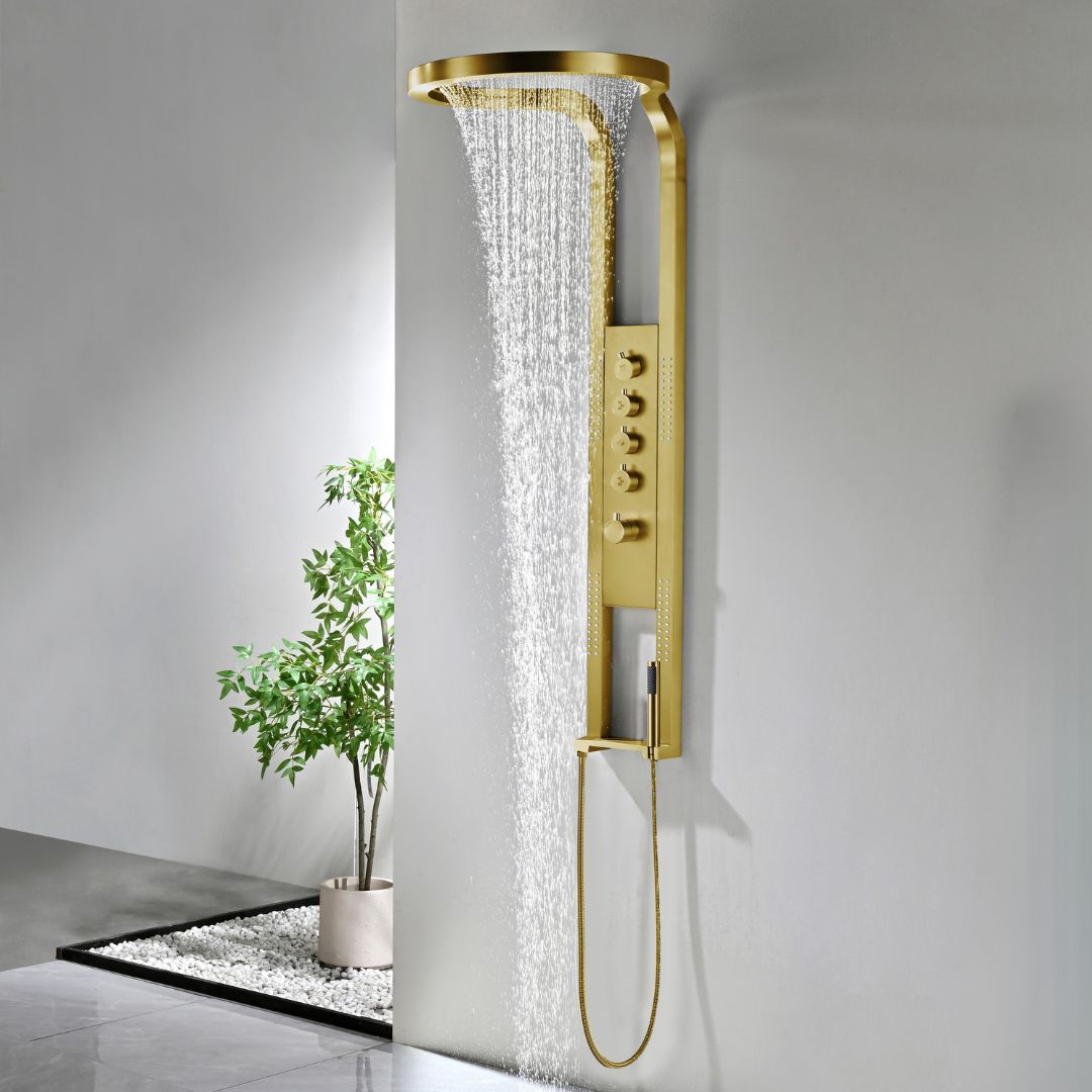 Best Design Nancy Future thermostatisch douchepaneel goud mat