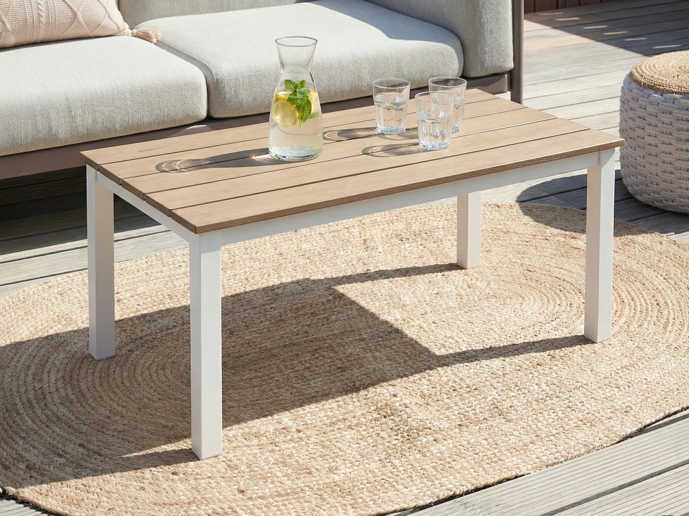 Tuin eettafel MESSINA 100 cm 52 cm Wit