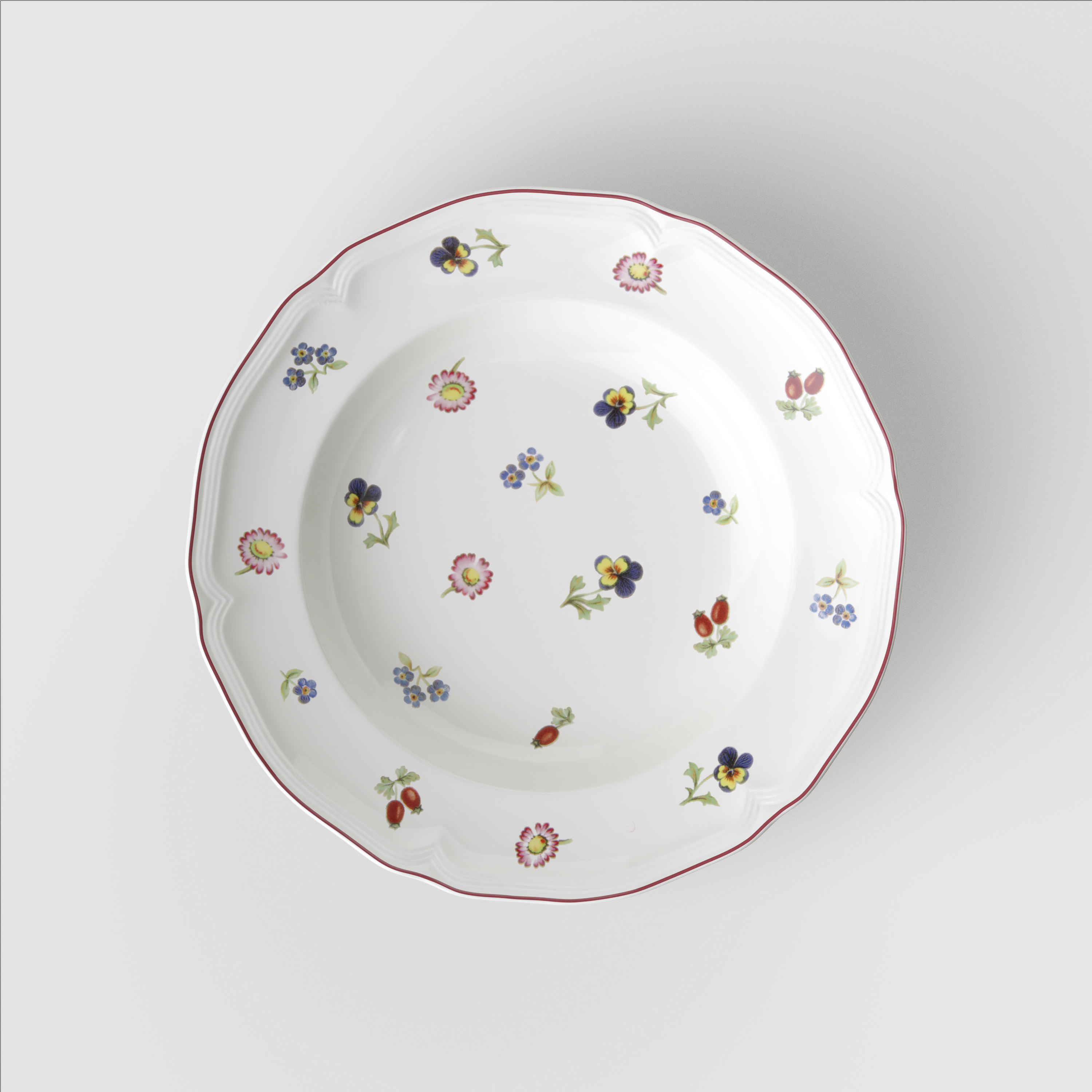 Petite Fleur Soup bowl White, 9'', Premium Porcelain