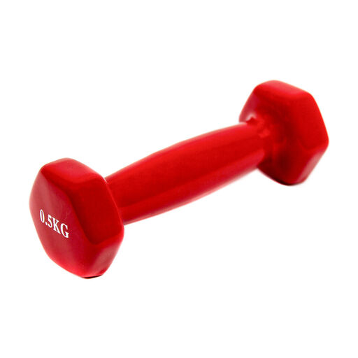 halteres de 0,5 kg com pega macia em vinil para exercícios, ginástica e musculação.