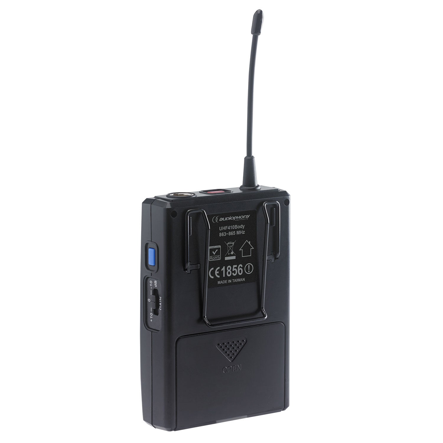 Audiophony UHF410-Body beltpack zender 823-832 en 863-865 MHz