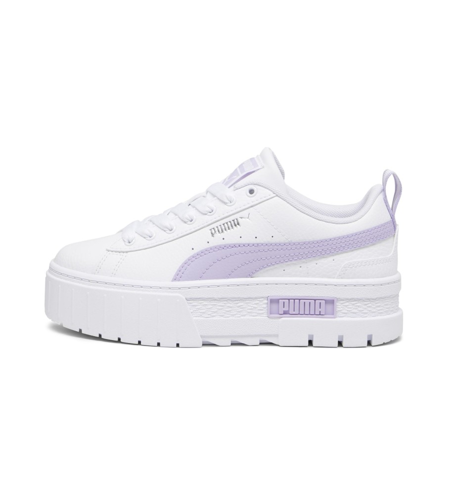 Tênis Puma Mayze Lth Jr, branco, cinza