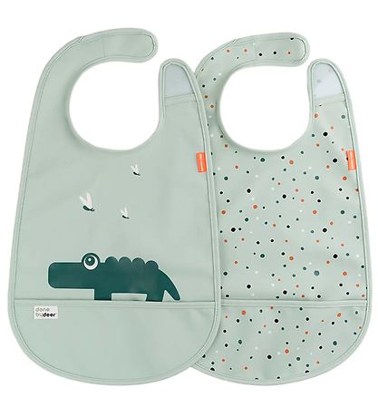 Done By Deer Lätzchen - 2er-Pack - Croco - Grün