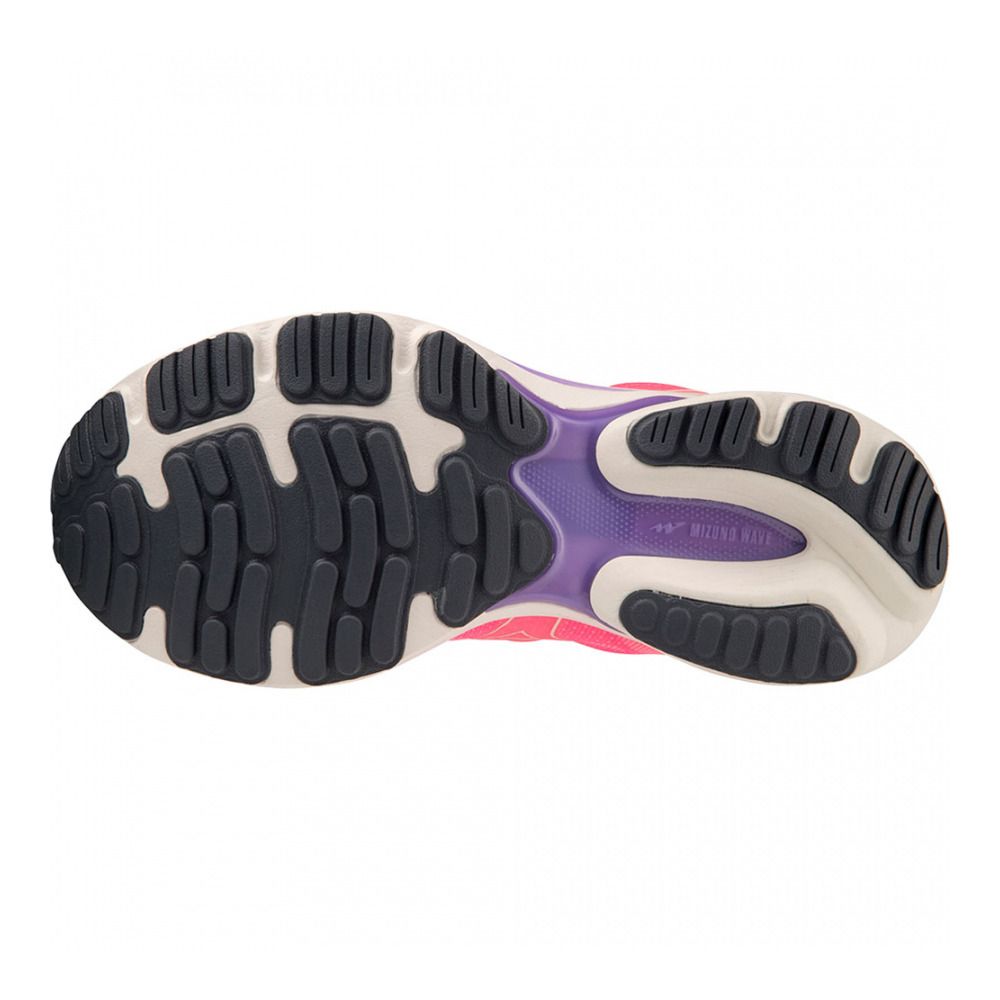 Mizuno WAVE ULTIMA 14 - Chaussures running Femme high-vis pink/snowwhite/p.punch