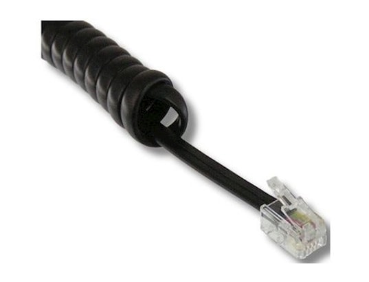 LINEAIRE - Cordon rj9 spiralé 30 cm (2 mètres tendu) noir