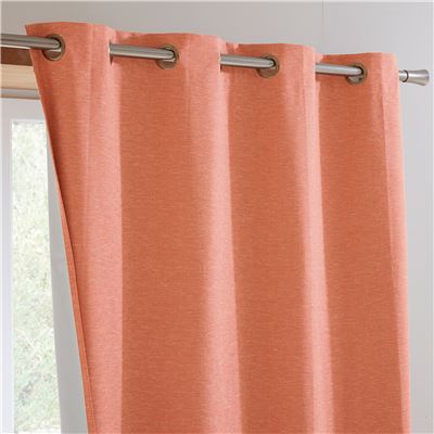 Rideau occultant thermique tissage bicolore - Lot de 2