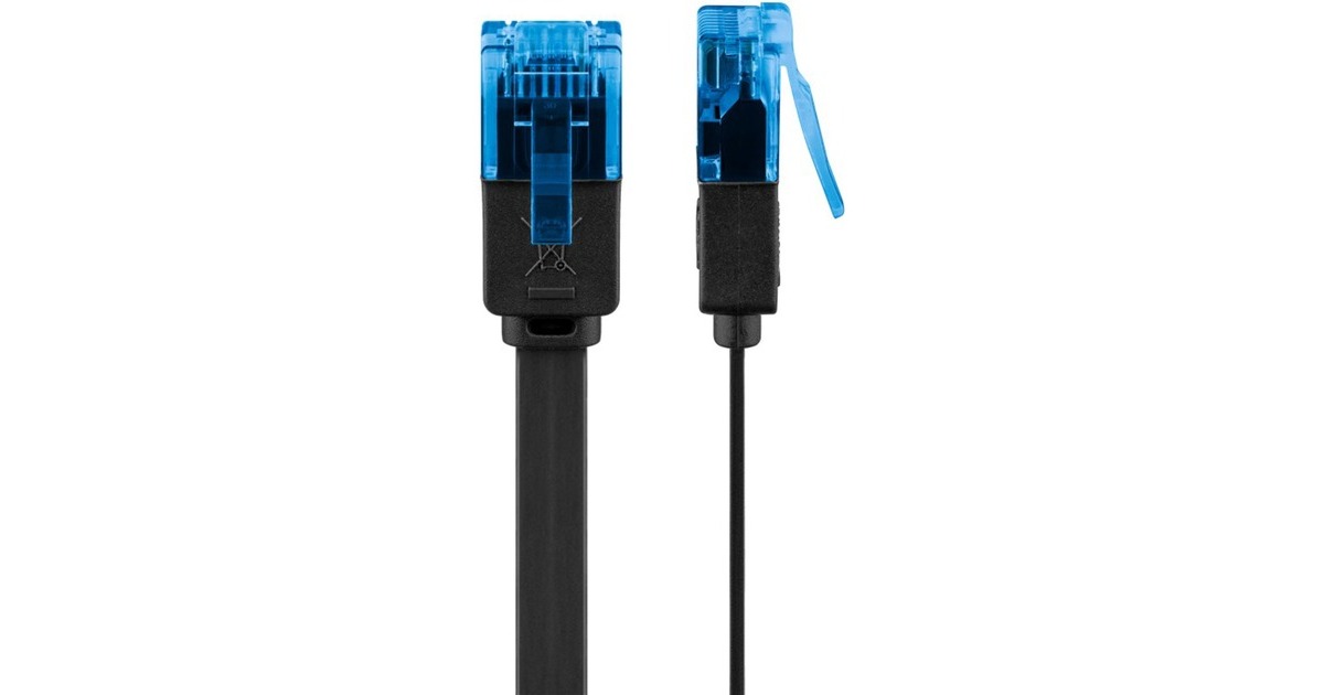 goobayCAT 6A U/UTP platte kabel  (Zwart, 20 meter)