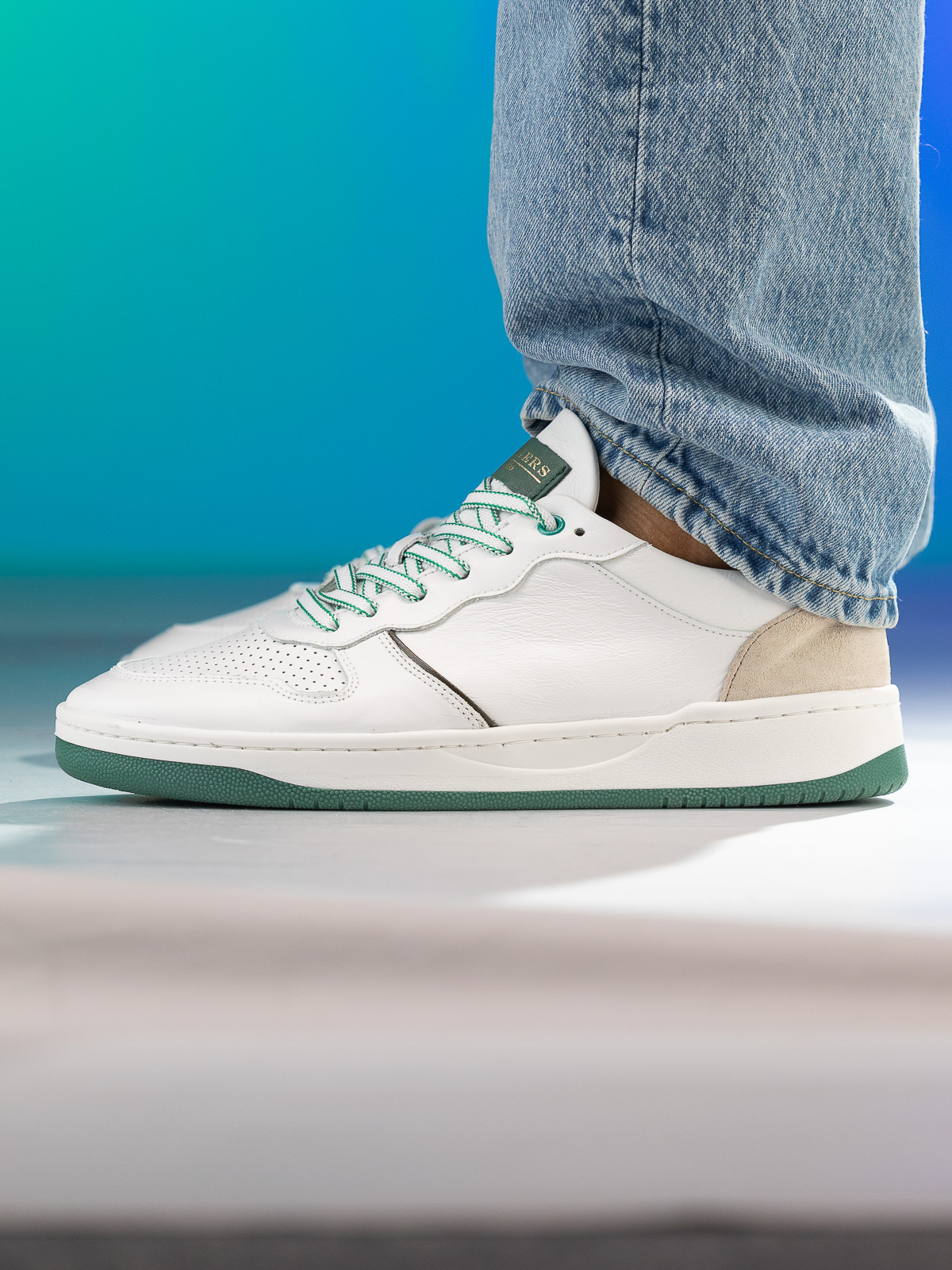 Gregers - Clay Leather White Green - Trapes Sko