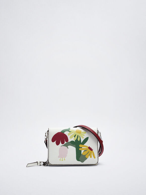 Bolsa com estampa floral - Off-White