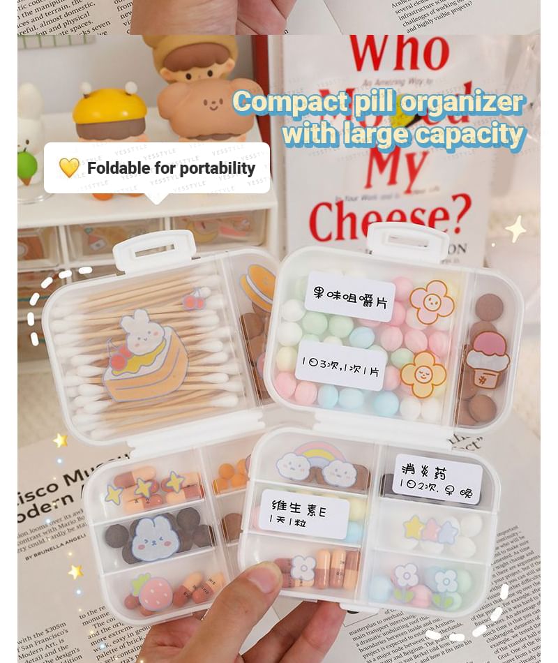 Baburu - Plastic pillendoos / sticker / set