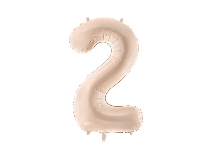 2 Jaar Cijfer Ballon Beige 72cm