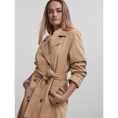 Pieces - Gabardina marrón claro Marrón