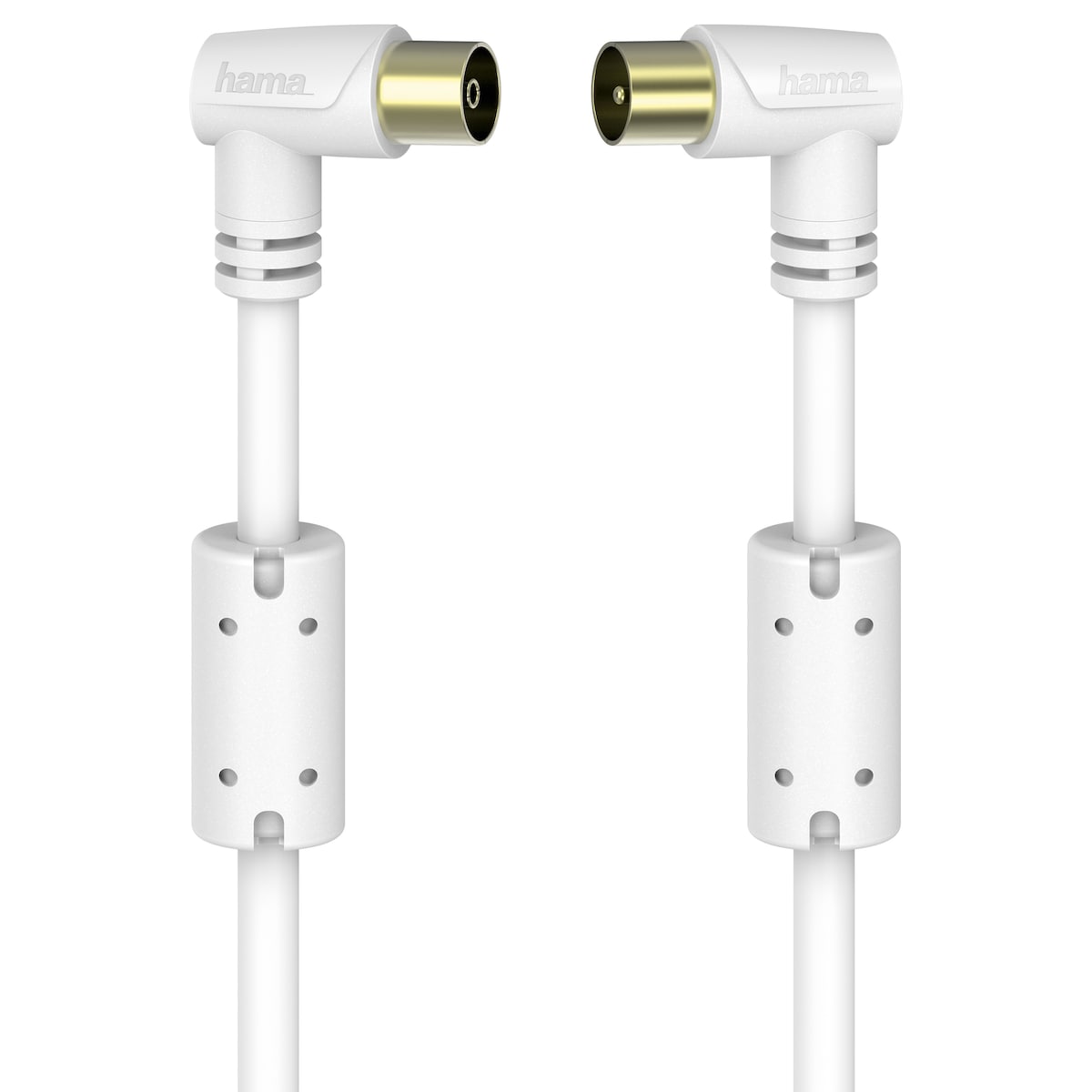 Hama koaksial antennkabel 90°, 95 dB (3 m/hvit)