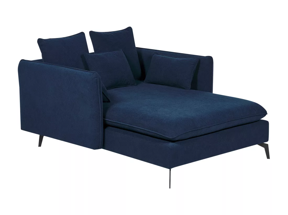 Chaise longue en tissu bleu CHARMES