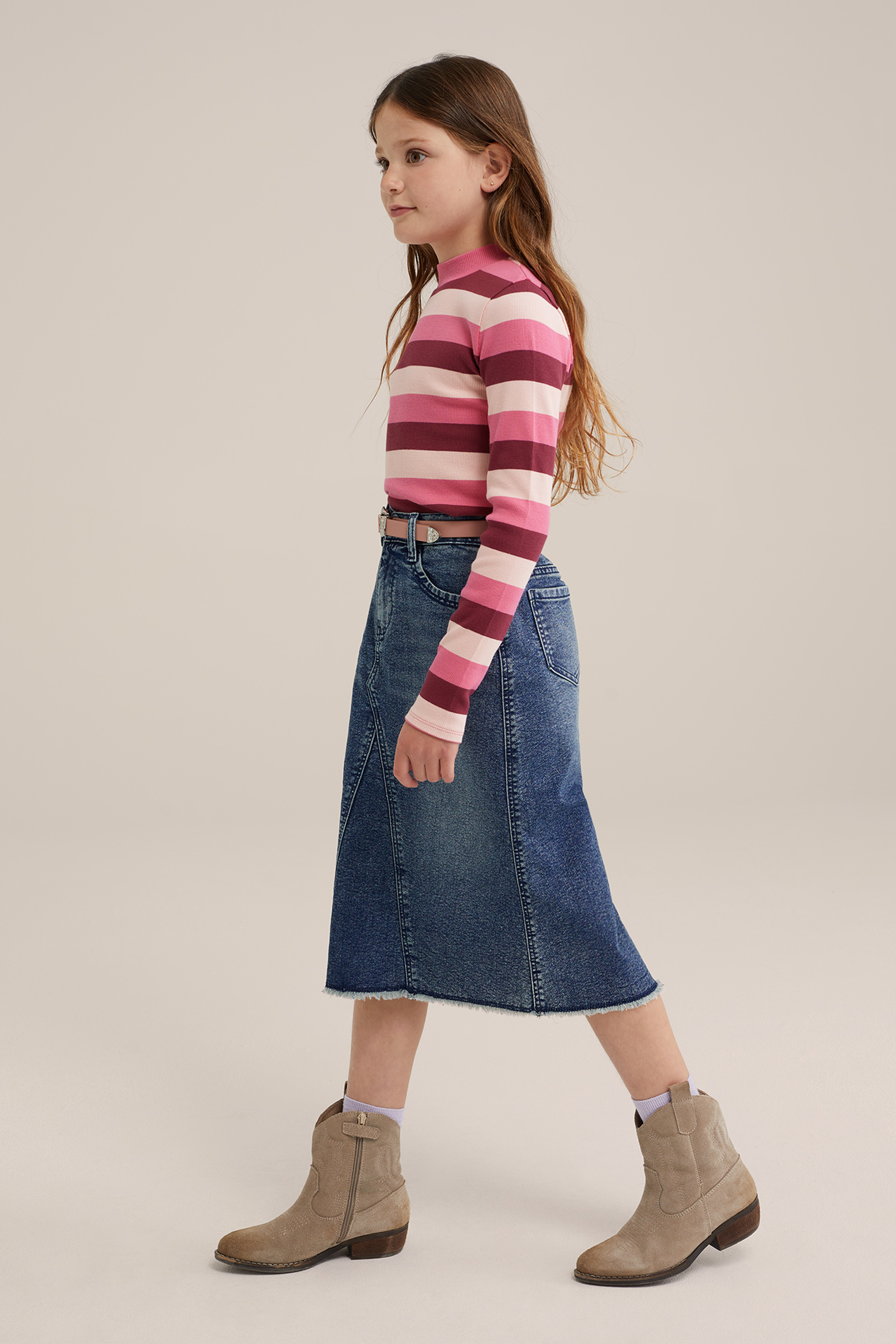 Meisjes T-shirt met dessin WE Fashion Felroze