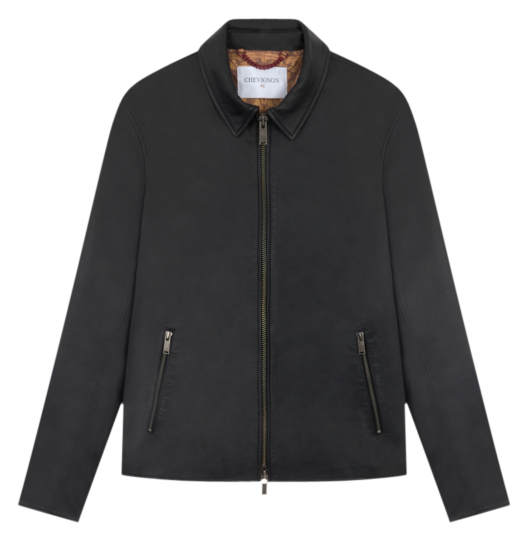 TROOPER - Blouson court en cuir d'agneau | Noir