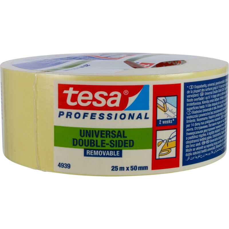 Tesa PRO dubbelzijdig tapijttape 50mmx25m