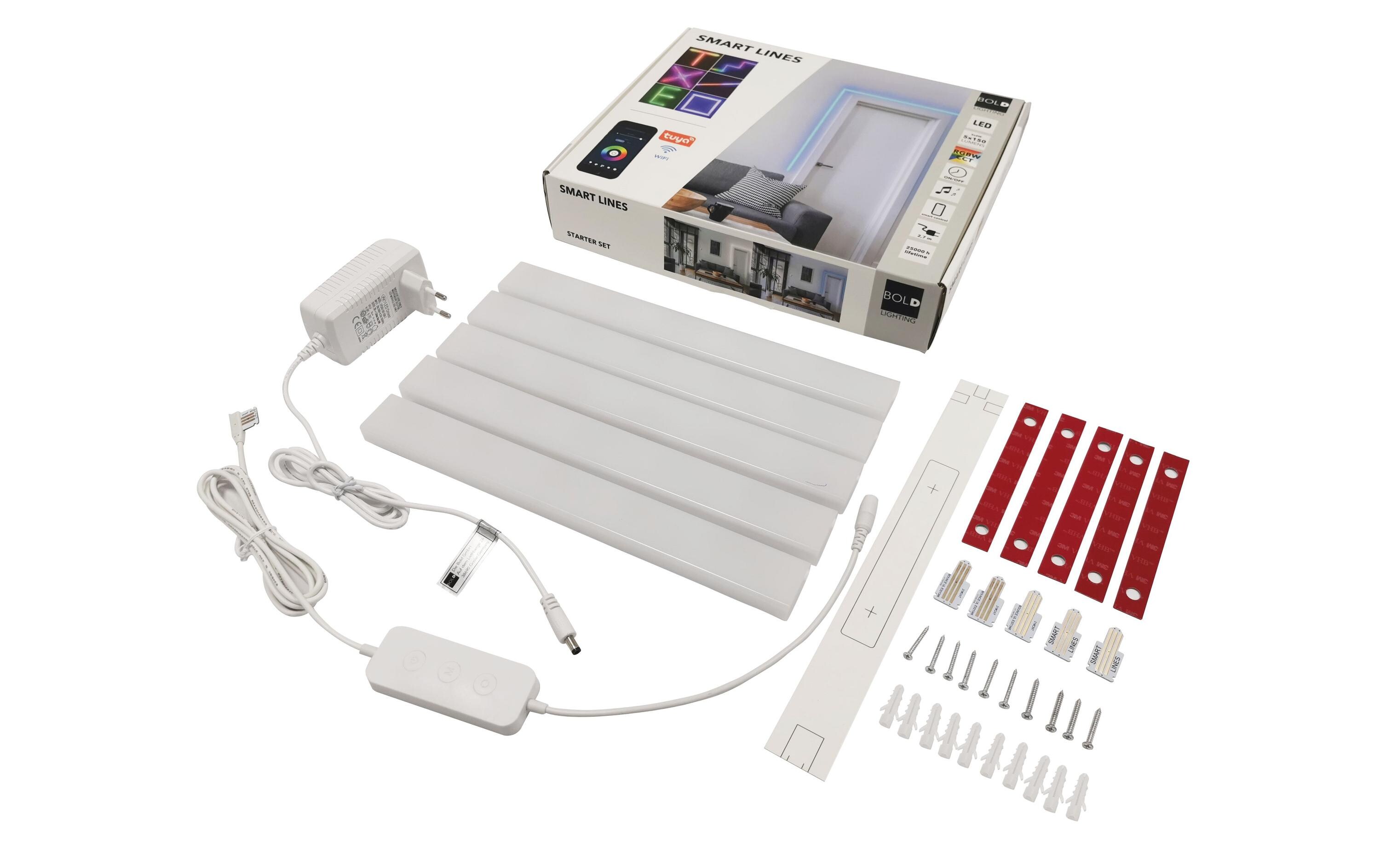 Starterset SMART Lines, 5 x 3W, RGBW<br>Smartes RGBW Lichtsystem mit kreativen Gestaltungsmöglichkeiten