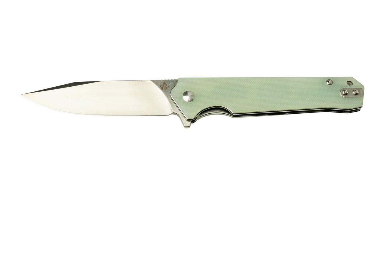 QSP Knife Mamba V2 QS111-J1, Satin, Jade G10, zakmes