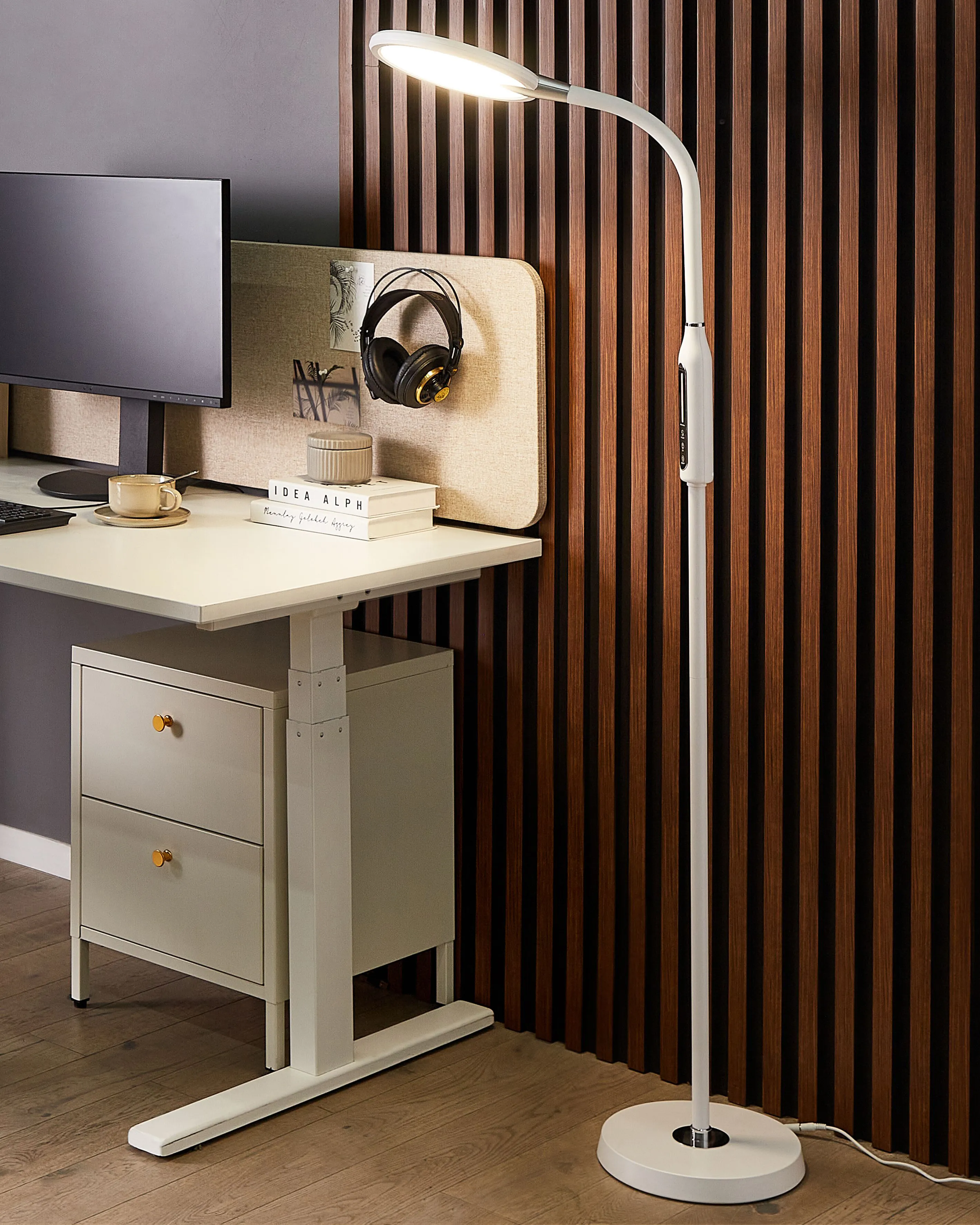 LED staande lamp CASSIOPEIA met dimmer Metaal Wit