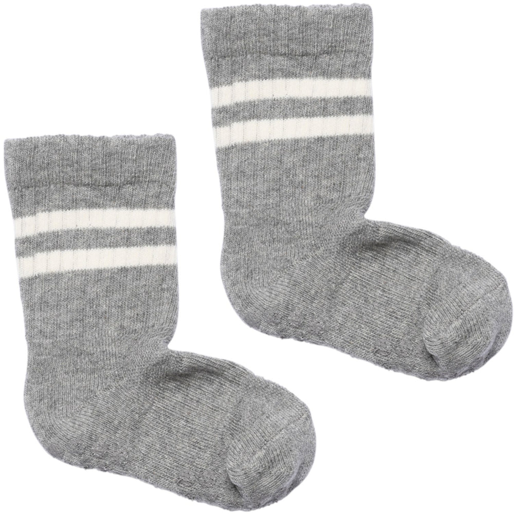 Køb Gobabygo Grey Melange Non-Slip Sport Strømper