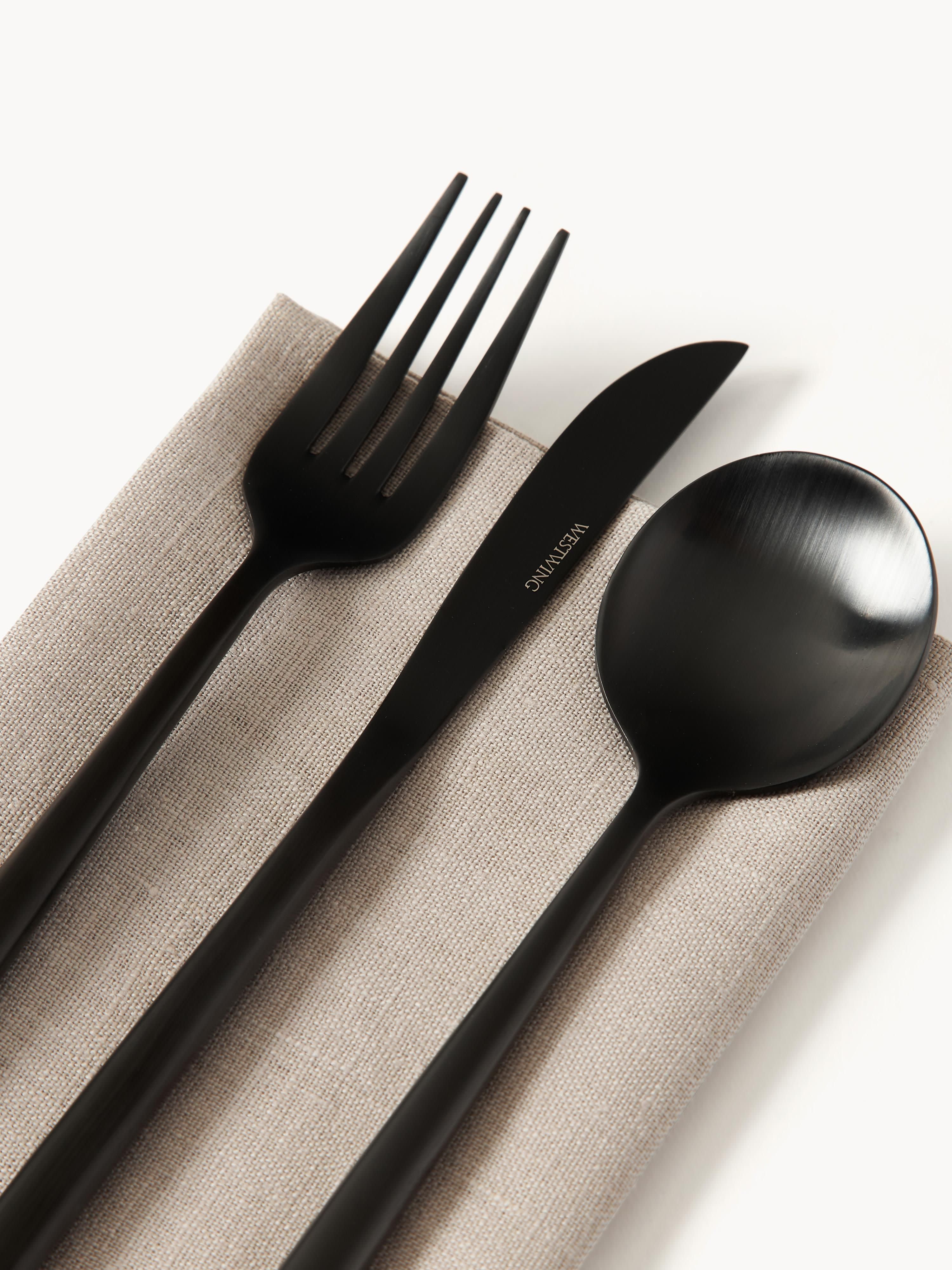 Mat geborstelde bestekset Shimmer, in verschillende setgroottes