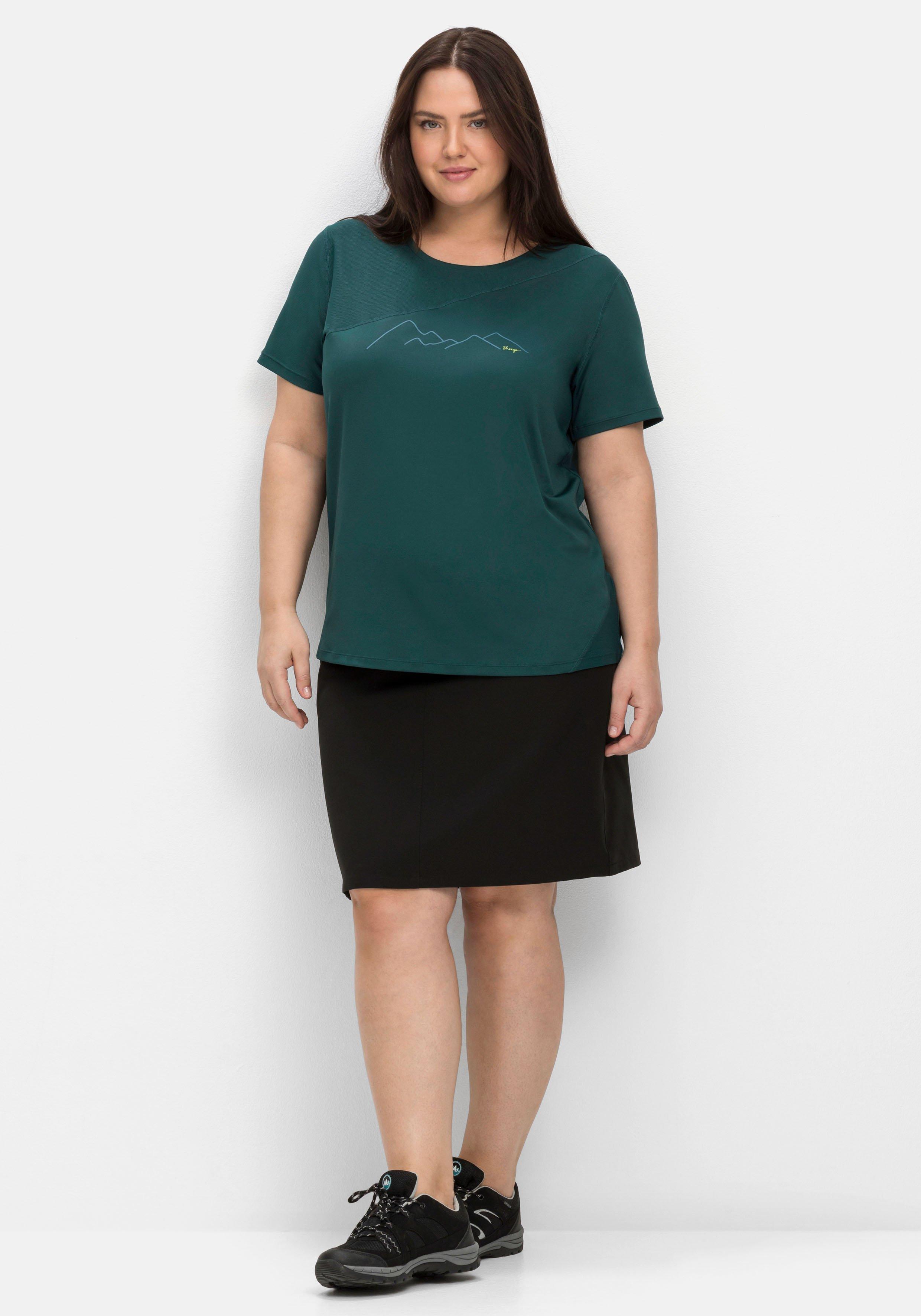 Funktionsshirt mit Mesh-Einsätzen und Frontprint