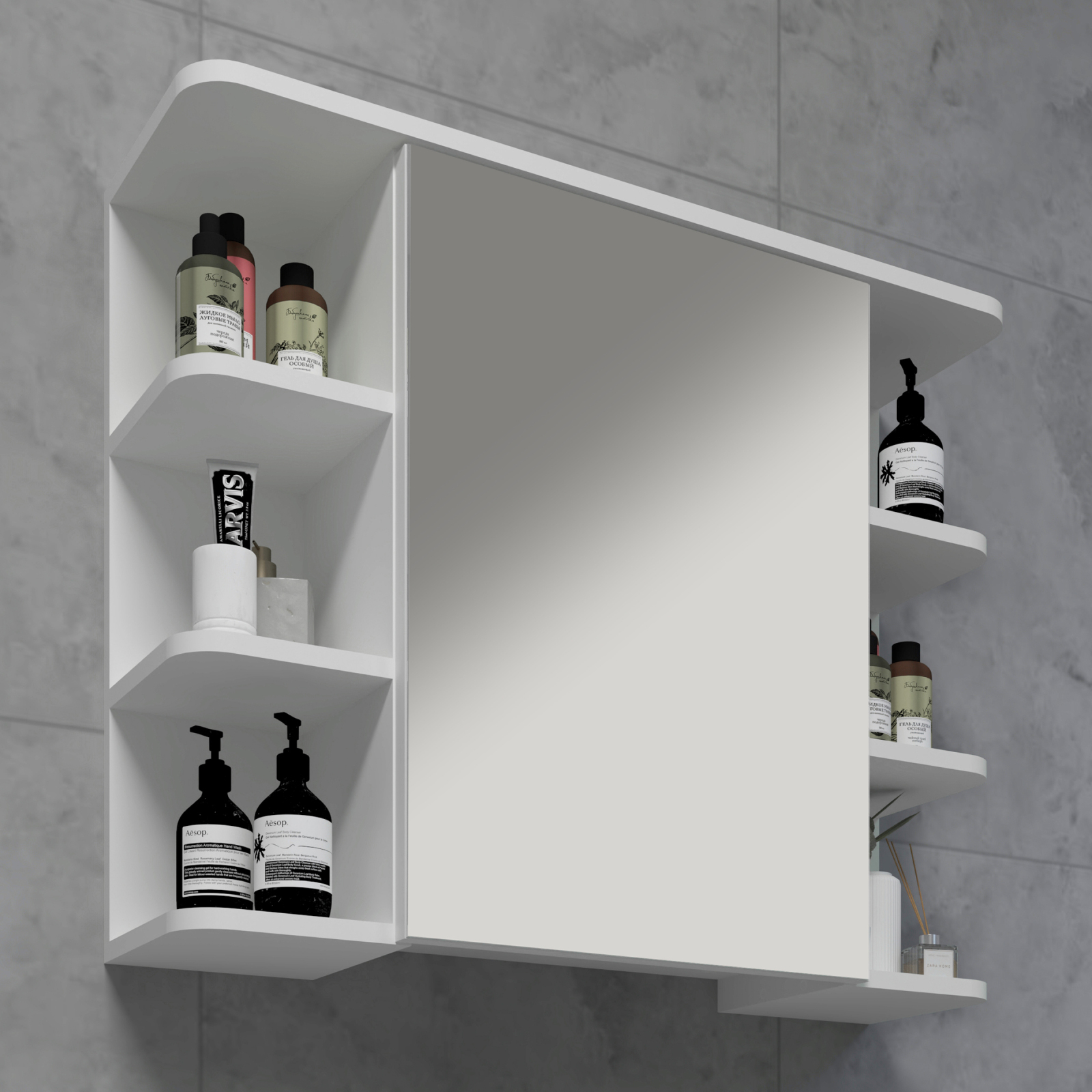 Spiegelschrank NILOSI - weiß - 80 cm