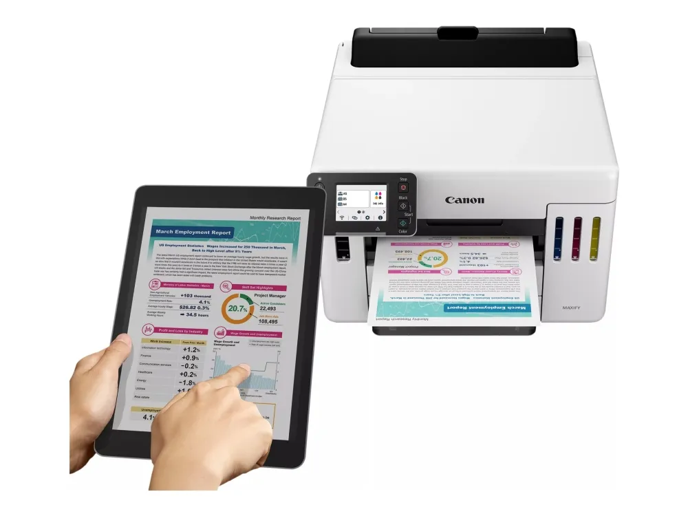 Canon MAXIFY GX5550 - Printer - farve - Duplex - blækprinter - ITS - A4/Legal - 600 x 1200 dpi - op til 24 ipm (mono) / op til 15.5 ipm (farve) - kapacitet: 600 ark - LAN, Wi-Fi(n), USB 2.0