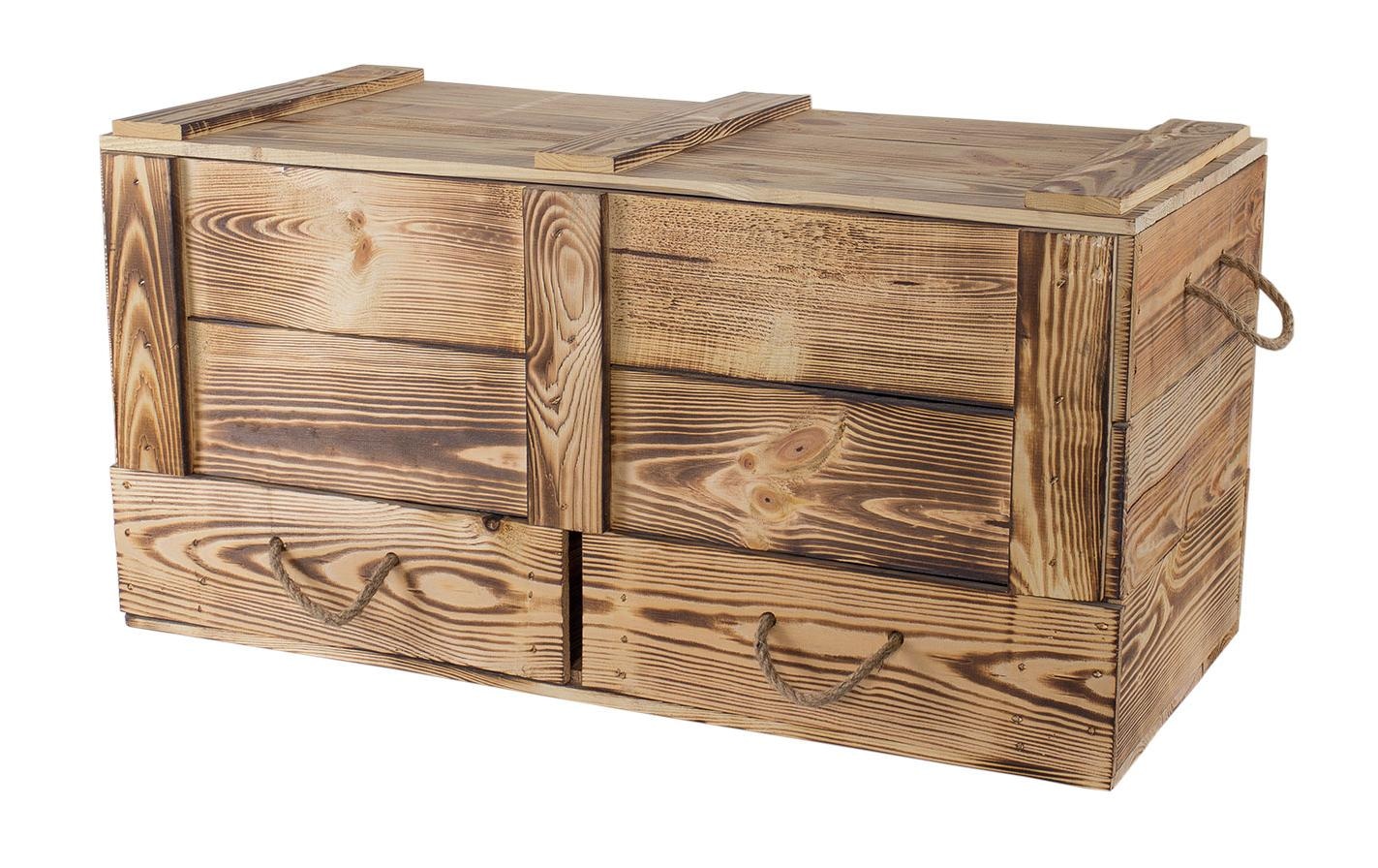Holz Zollhaus Truhe »Vintage geflammt, 85 x 40 cm«