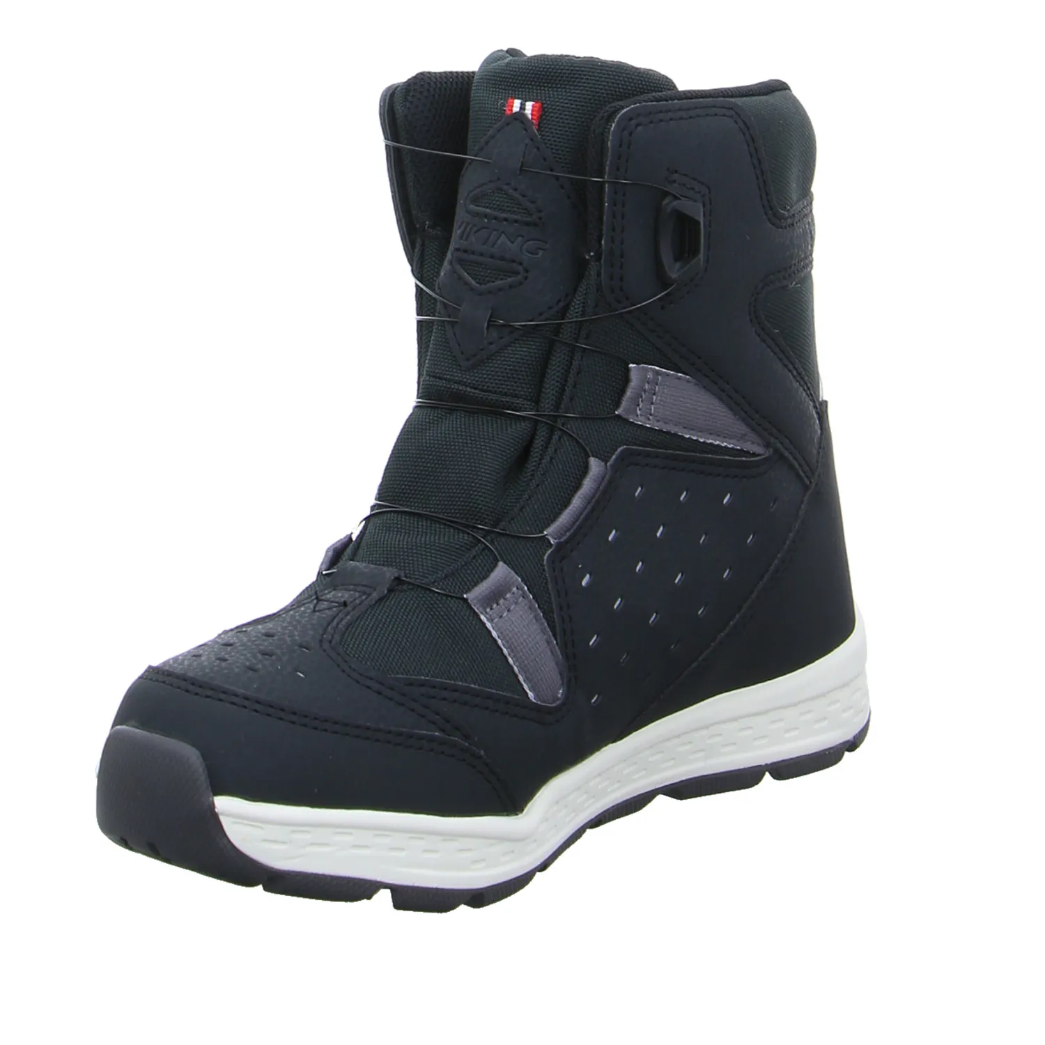 VIKING Jungen- Snowboot Membran Schwarz Textil  Unisex Schneestiefel