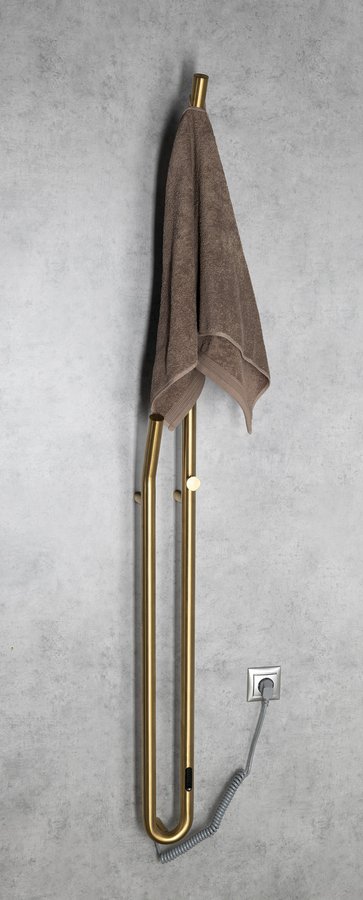Sapho Duopasso elektrische handdoek radiator 12x170cm geborsteld messing