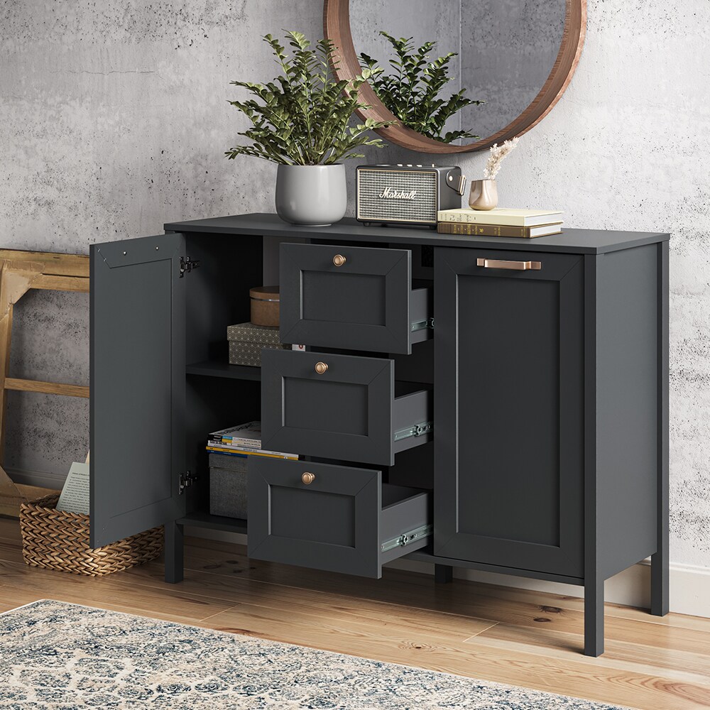 Vicco Kommode Wohnzimmerschrank Sideboard Ewan Anthrazit 120 cm Schublade Tür