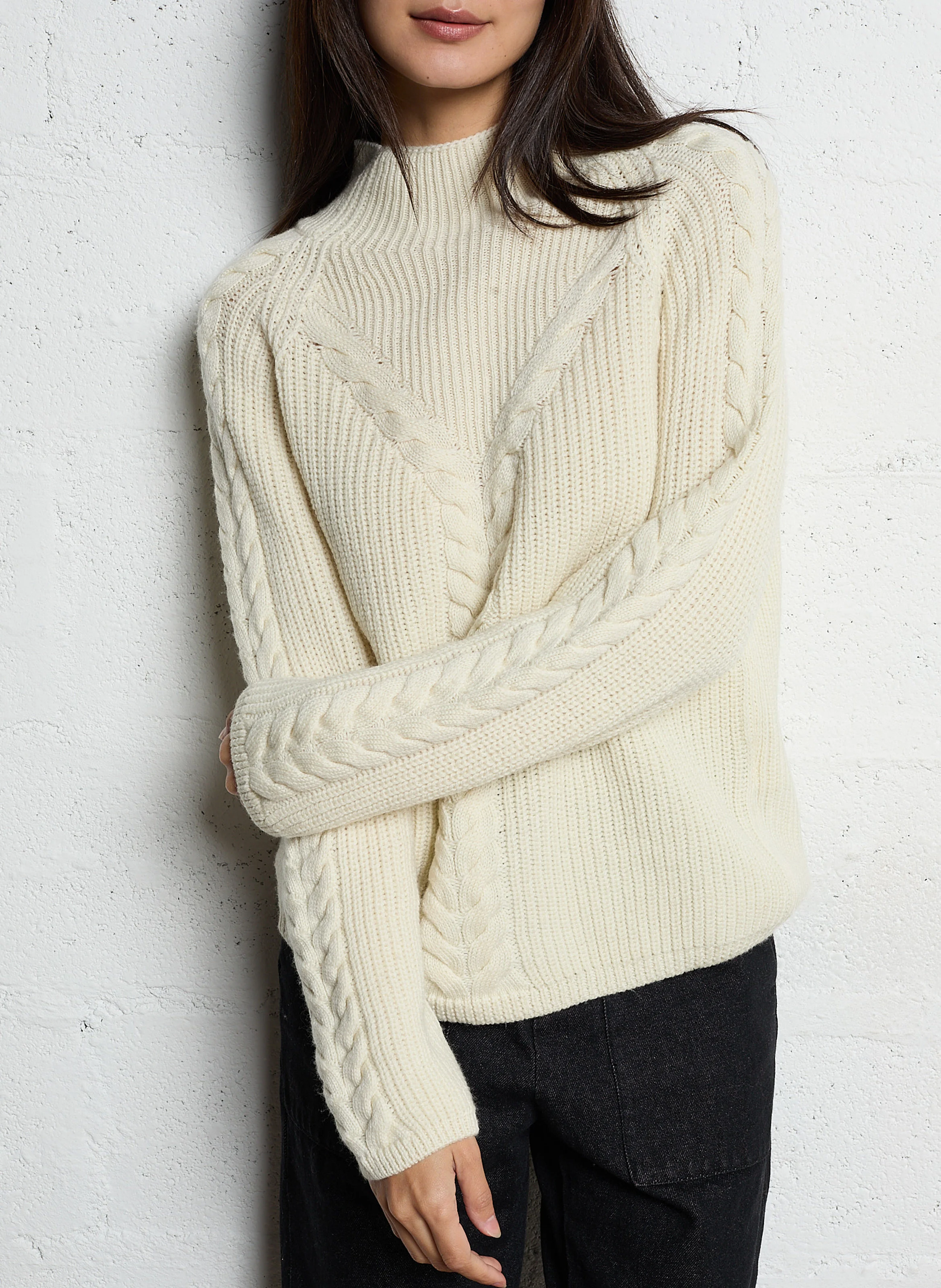 TRECY - Pull ample en laine | Beige