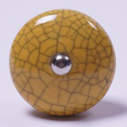 Keramik Möbelknopf, handglasiert, gelb, Ø 4 cm günstig bestellen