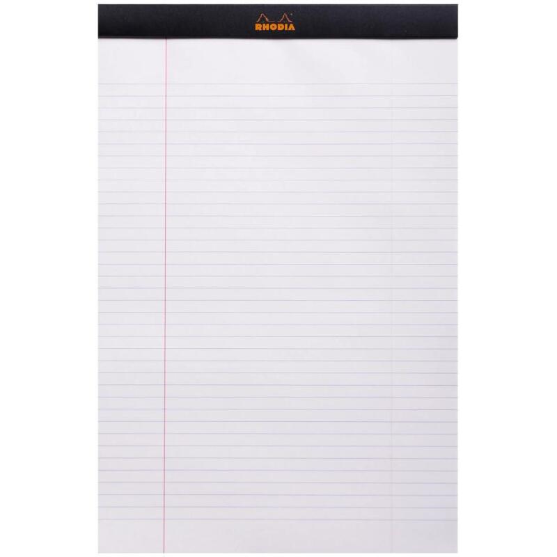 Bloc agrafé N°19 A4+ 80 feuilles lignées + marge 80 g. - Noir