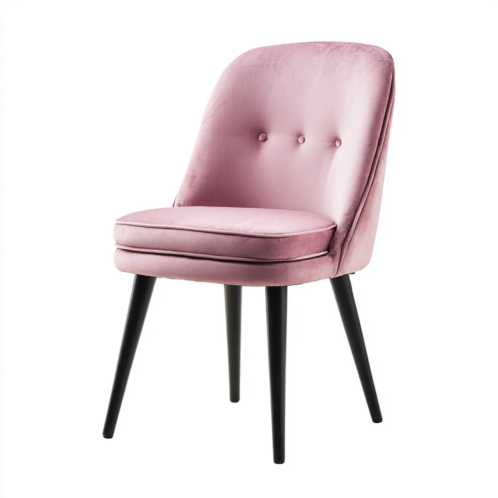 Esszimmerstuhl Samtstoff 45x55x85 cm - Rosa - Skandinavisches Design