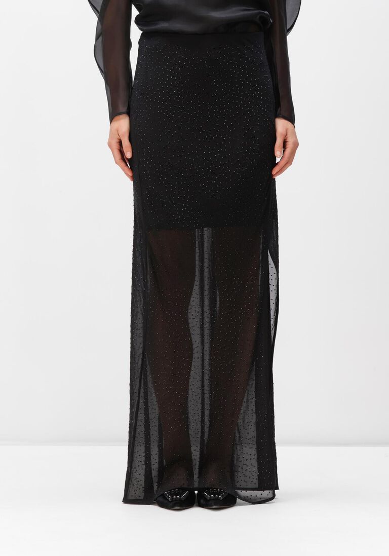 zwarte dante6 maxirok silao rhinestone skirt