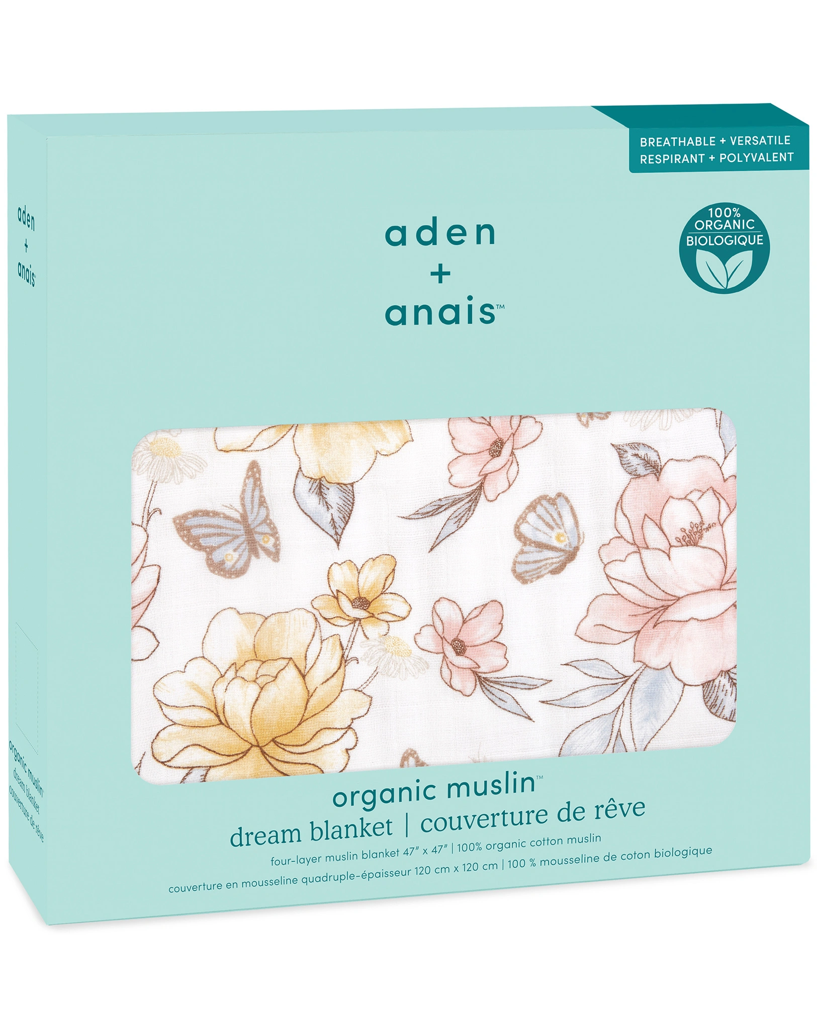 Babydecke DREAM - EARTHLY (120x120) aus Musselin