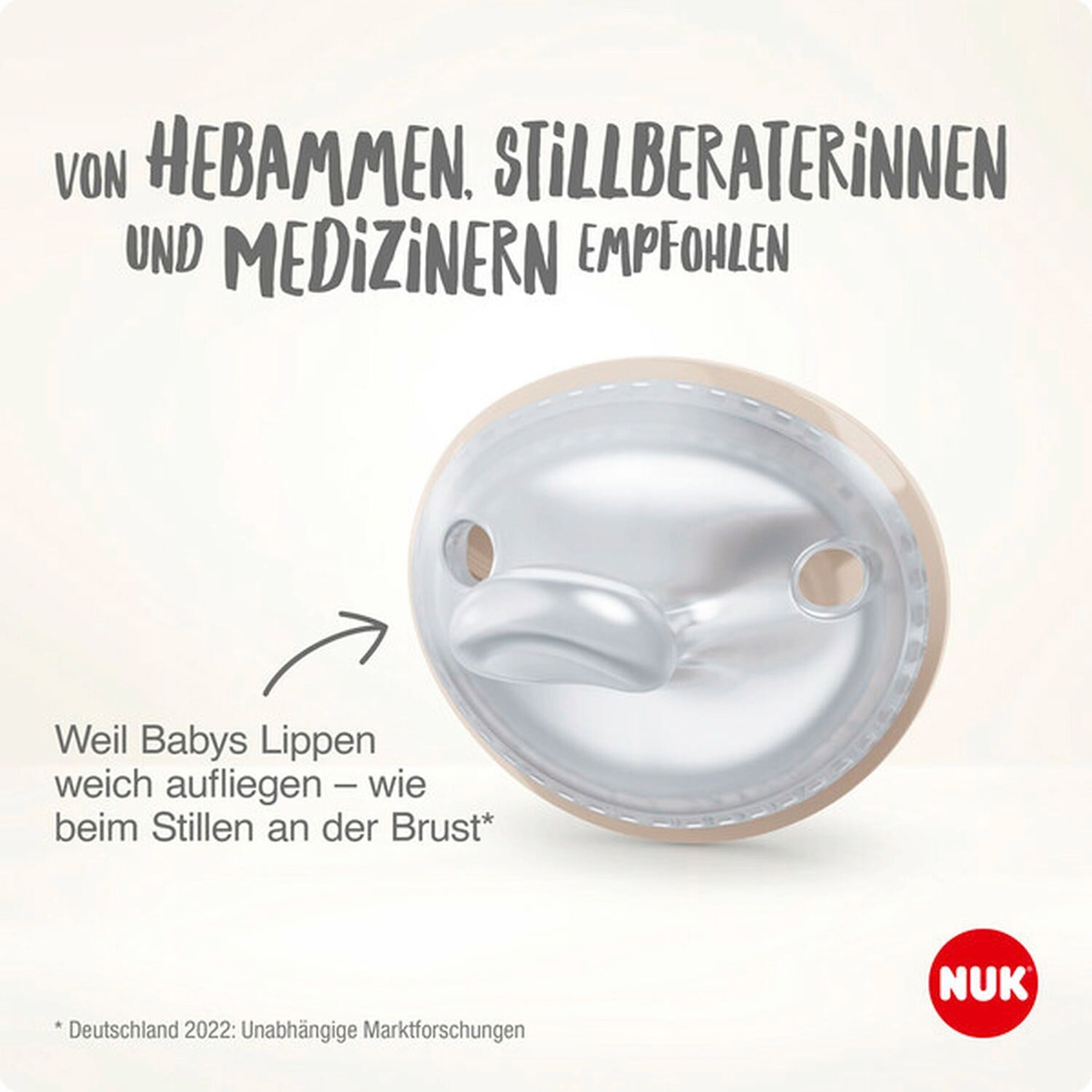 NUK 2er-Pack Schnuller MommyFeel Silikon 0-9M blush-sandstone