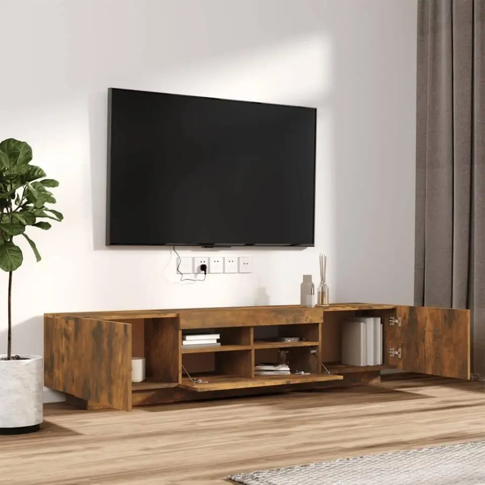 vidaXL - 2-delige TV-meubel met LED - 2 formaten - Gerookt eiken - Hout