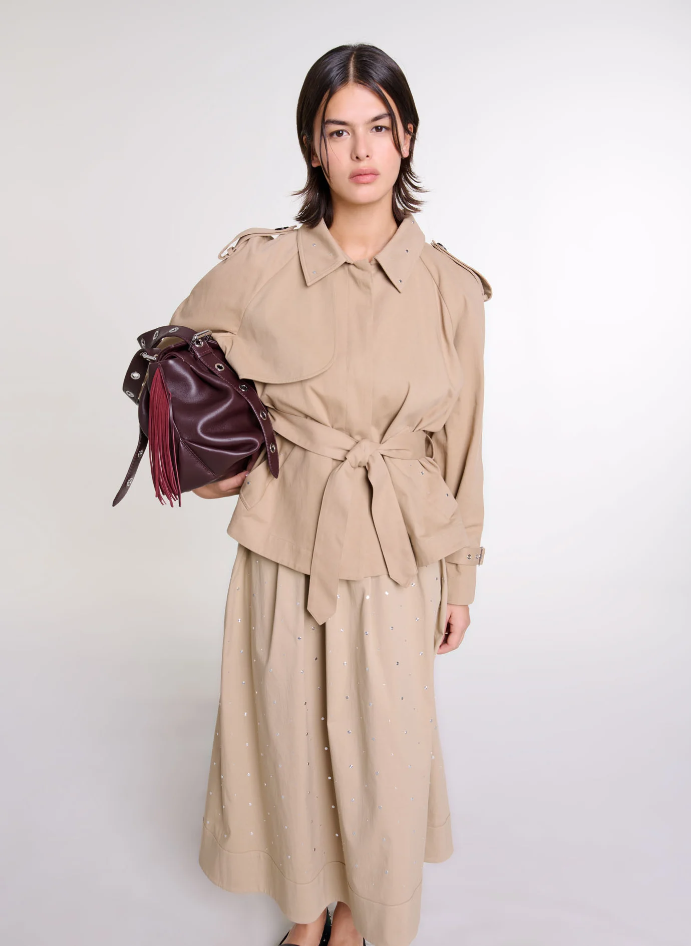 Veste courte déperlante en coton | Beige