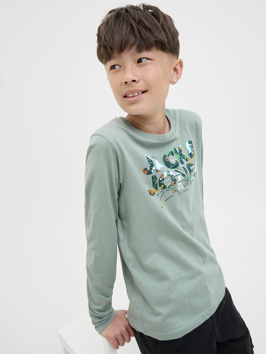 JACK & JONES JUNIOR<br>Camiseta de manga comprida para crianças de 10 a 16 anos