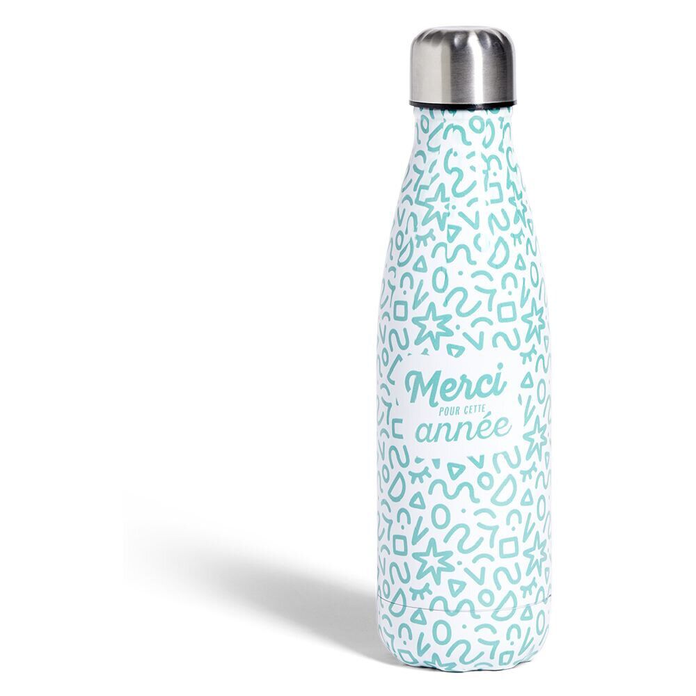 Bouteille isotherme Merci pour cette année 500ml inox 4 modèles