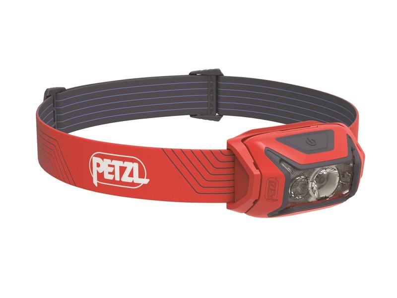 Petzl Stirnlampe Actik, Rot, 450 lm LED-Stirnlampe mit rotem Licht und 3 Weisslicht-Stufen