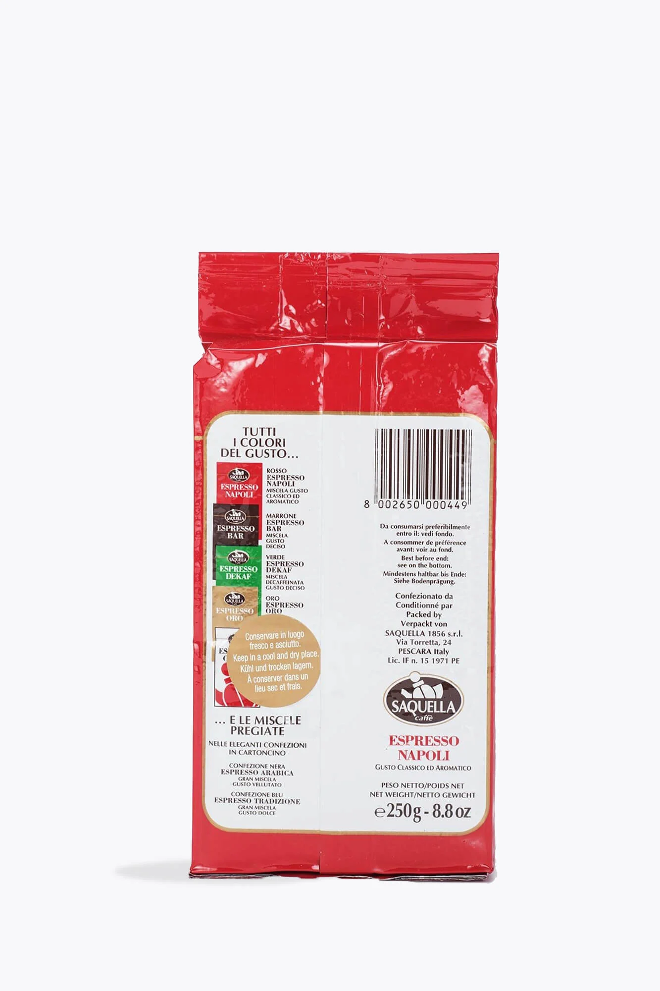 Saquella Espresso Napoli gemahlen 250g