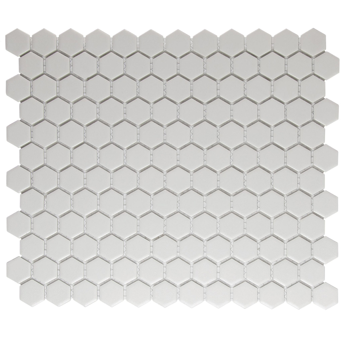 Tegelsample: The Mosaic Factory London kleine hexagon mozaïek tegels 26x30 super wit