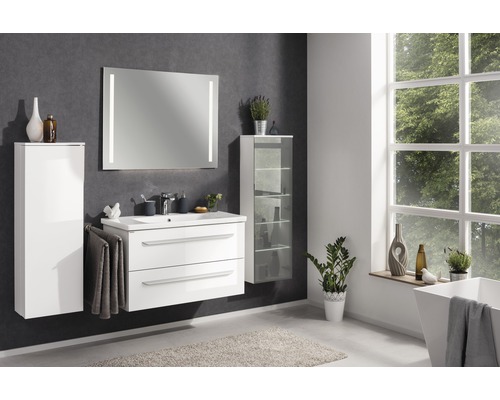 FACKELMANN kofferkast, wit, 115x40,5x26 cm, met 8 vakken links