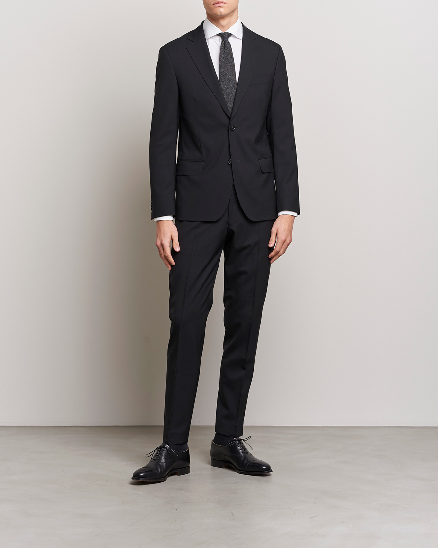 Oscar Jacobson Denz Wool Trousers Black