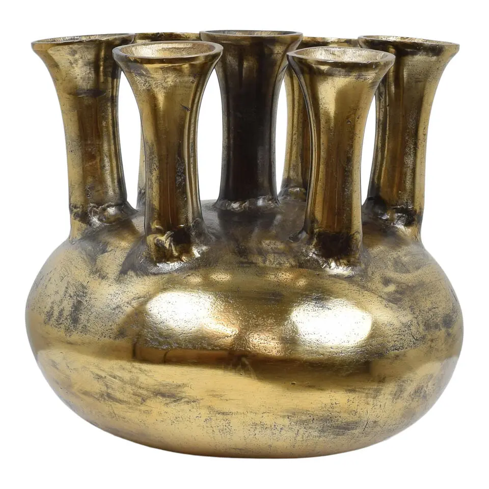LOFT42 Jenna Tulpenvaas XL - 7 Toeters - Antique Goud - Aluminium